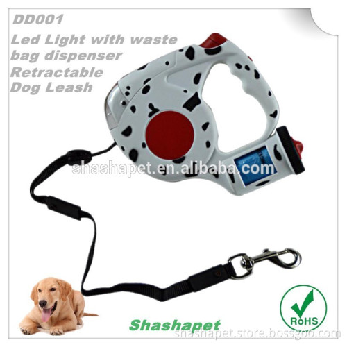 Innovative products for sell 4.5M Retractable dog leash with wast bag and flashlight